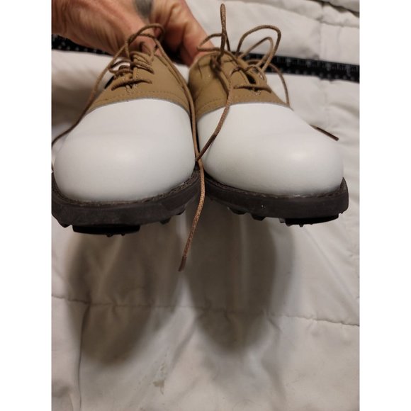 Lady Fairway Leather Tan/White Golf Cleats Shoes Size 7 Outlast temp regulation - Picture 2 of 11